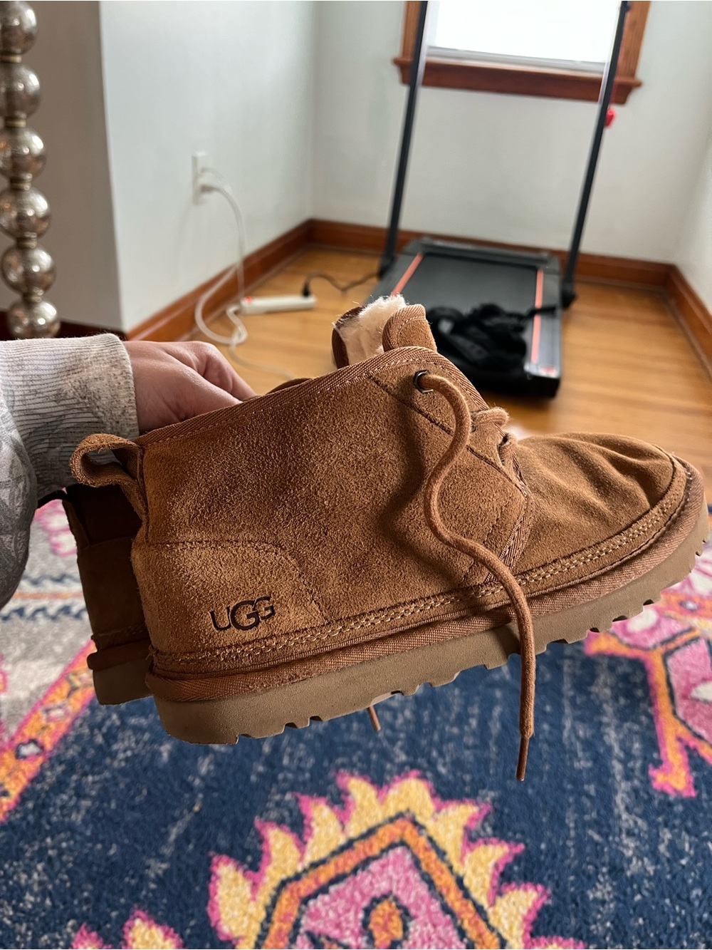 UGG Chestnut Suede Lace-Up Ankle Boot